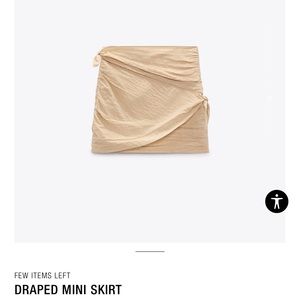 ZARA draped rouched mini skirt. Never worn, tags still on